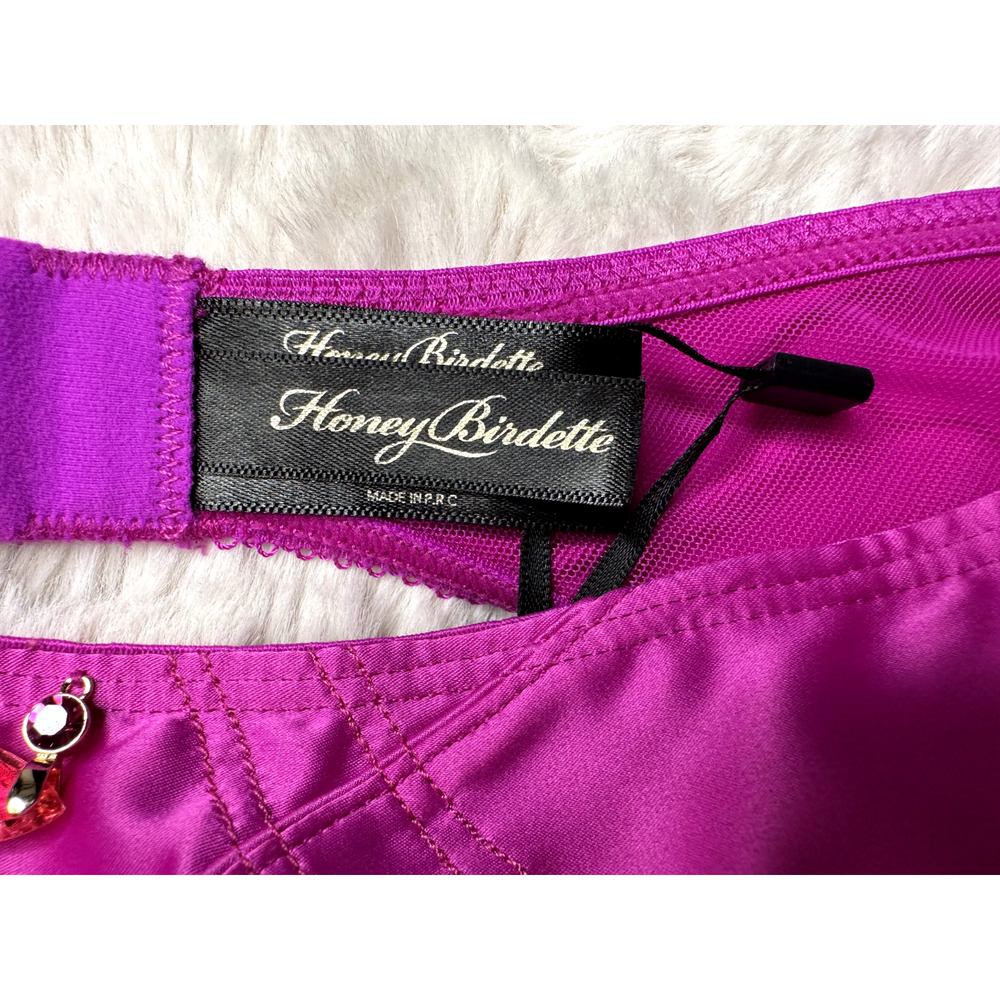 Honey Birdette INDYA🩷 Hot Pink Garter Suspender Belt Small - Picture 4 of 5